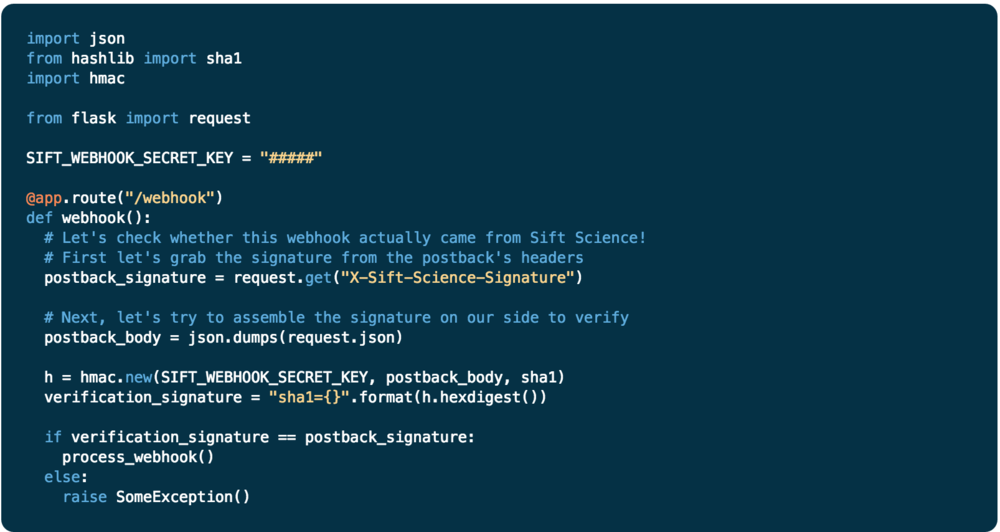 Use Sift Asynchronous Webhook Notifications Securely